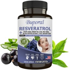 Resveratrol 120pcs,Energy and Focus,Supports Heart,Joint & Brain Function Health