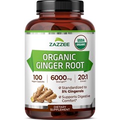 USDA Organic Ginger Root 20:1 Extract, 6000 mg Strength, 5% Gingerols