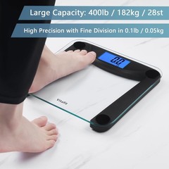 Elegant Weighing Scale with Tempered Glass – 400lb Capacity and Backlit Display