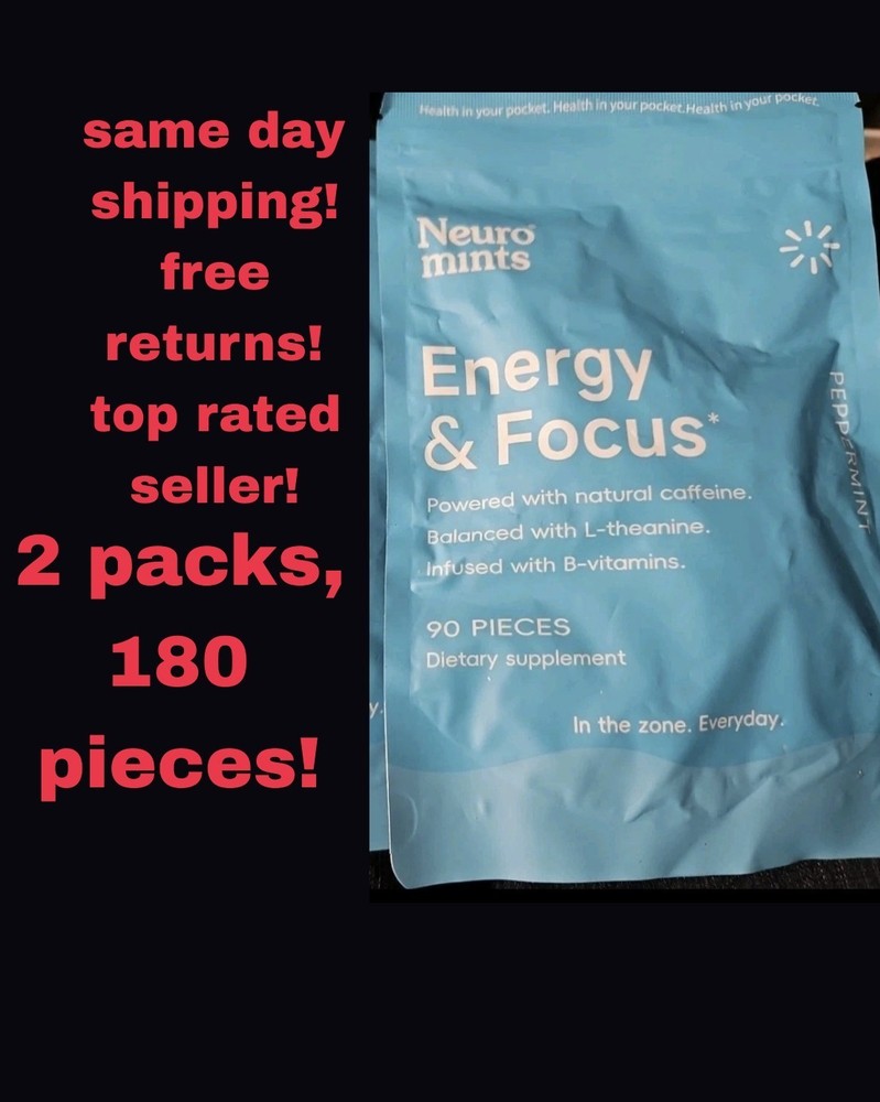 2X Neuro Mints: Energy & Focus- Peppermint- 180 Pieces Total Expiration 2/2028