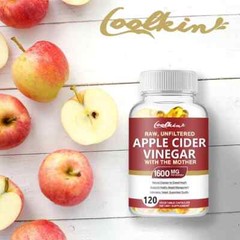 COOLKIN Apple Cider Vinegar 60cps Support Water Balance, Alleviates Indigestion