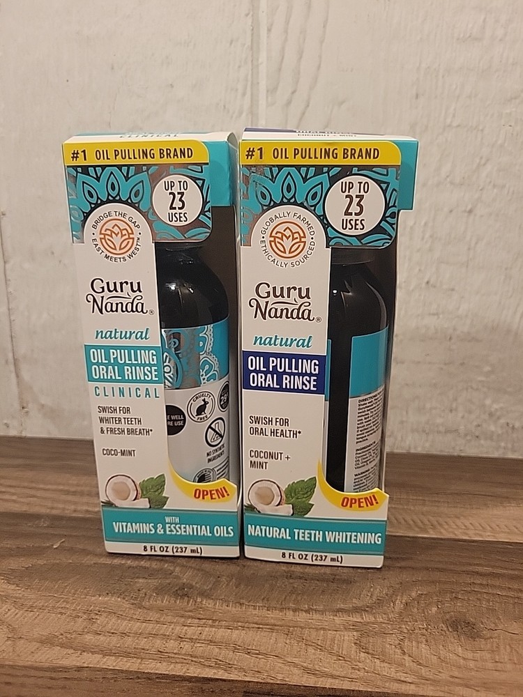 GuruNanda Coconut Oil Pulling, Fresh Breath & Whitening 8 Fl Oz (Pack of 2)