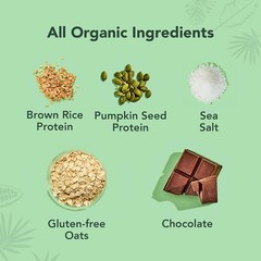 Organic Plant Based Protein Bars – Oatmeal Chocolate Chip – 12 Count, 1.9oz Bars