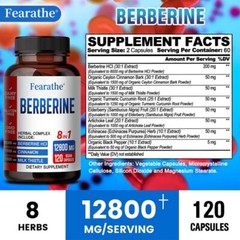 Berberine With Ceylon Cinnamon 6000mg Promote Overall Health Antioxidant 120 Ct