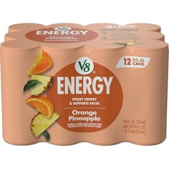 Refresh with Energy Orange Pineapple Drink – 12 Cans, 8 Fl Oz Each, Gluten Free