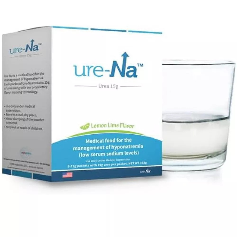 Ure-Na Urea 15g Natural Lemon Lime Flavor For Low Sodium Control 0.74 oz 8 Count