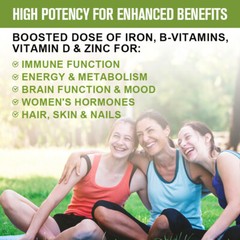 120 Pills Multivitamin Minerals Capsules High Potency with Iron Zinc Biotin