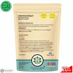 Fisetin Extract 550mg Capsules-(Strawberry Source & 160 μg/g) 100%Vegan-180Caps