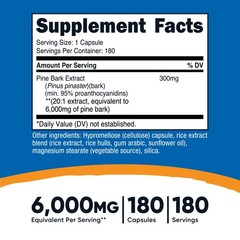 Nutricost Pine Bark Extract 6000mg, 180 Capsules – Non-GMO, Gluten Free