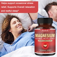 Magnesium Complex 600mg,30/60/120Capsules-Gluten Free and Non-GMO Strong Muscles