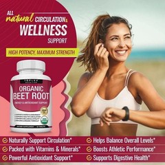 Toplux Organic Beet Root Tablets-Nitric Oxide Booster Beetroot Supplement 2040mg