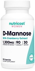 Nutricost D-Mannose with Cranberry Extract for Women 1300mg 90 capsules