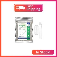 ATLEMISME Empty Vegan Capsules Size 2 – Empty (100 Count) DIY Filling – Veggie C