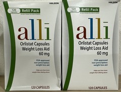 Alli Orlistat Diet Pills Refill Pack – 120 Capsules – Pack of 2 – Exp 10/2027+