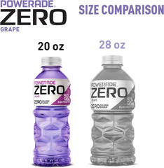 POWERADE Electrolyte Enhanced Zero Sugar Grape Sports Drink, 20 Ounce (Pack of 8