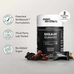 Man Matters Pure Himalayan Shilajit Gummies Boosts Stamina,Strength: Pack of 60