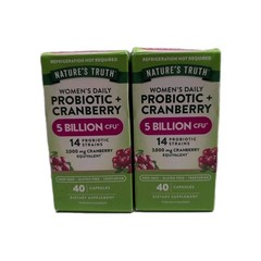 (2) Nature’s Truth Women’s Probiotic + Cranberry 40 Capsules Each. Exp: 12/2026+