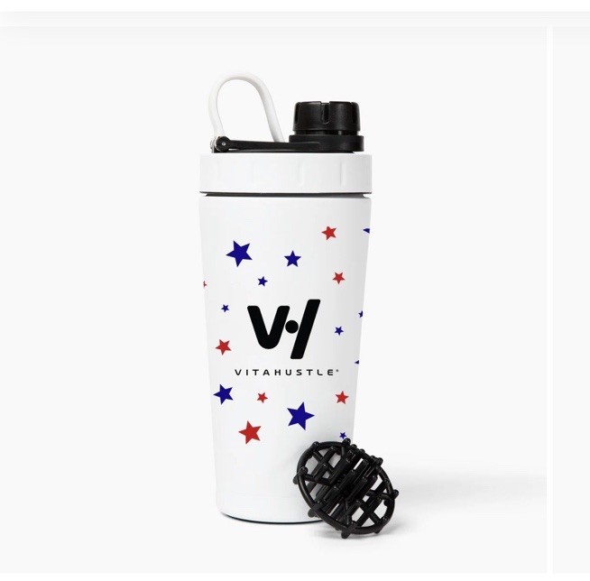 VitaHustle Protein Shaker Stainless Steel Bottle 20 oz. Americana New