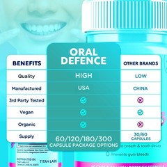 (1 Pack) Oral Defence Advanced Probiotic For Healthy Teeth & Gums 60 Capsules