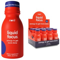 More Labs Liquid Focus, Nootropic Smart Drink 3.4 Fl Oz (Pack of 12), Berry
