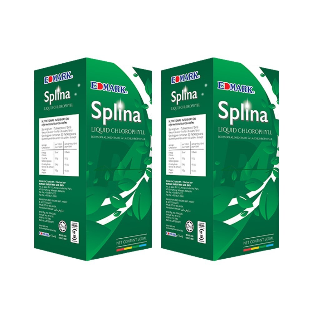 2 Box Edmark Splina Chlorophyll 500ml Cleansing Detox Slimming Weight Loss