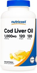 Nutricost Cod Liver Oil Capsules 1000mg, 120 Softgels – Non-GMO & Gluten Free