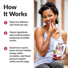 Force Factor Total Beets Blood Pressure Support, Beet Root Supplement Soft Chews