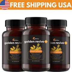 (3 Pack) UpWellness Golden Revive Joint + Support Supplement Featuring Turmeric