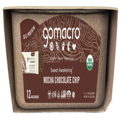 Gomacro Organic Mocha Chocolate Chip Macrobar 12 Count 2.3 Oz