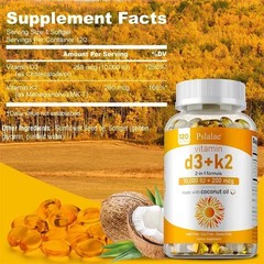 Vitamin D3+K2 240pcs – Strong Bones, Heart, Muscle Health, Joint Flexibility