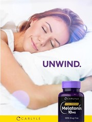 Melatonin 10 Mg L-Theanine Nighttime Restful Sleep Aid Extra Strength, 270 Tabs