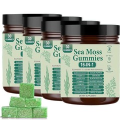 1 Sea 16 Organic Moss Gummy | Irishmoss Extract 6000Mg | Apple Green Flavor in