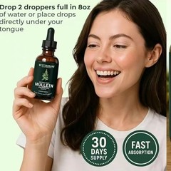 2 BOTTLES-Mullein Leaf&Chlorophyll Drops for Lung Detox&Mucus Cleanse-30Servings