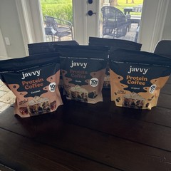 New unopened 6 Bags Of javvy Protein Coffee , 2Carmel, 2 Mocha, 1 Original
