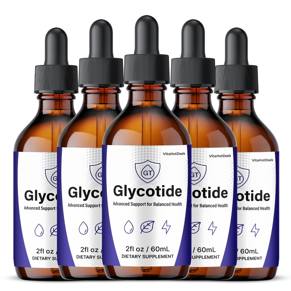 Glycotide Drops, Max Strength, Glycotide Balance Health Liquid Formula (5 Pack)