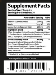 Night Time Fat Burner Weight Loss Support – Appetite Control for Men Women-60Cap