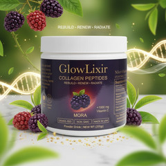 GlowLixir Collagen Peptides Mora Berry + 1000 mg Vitamin C 225g Powder
