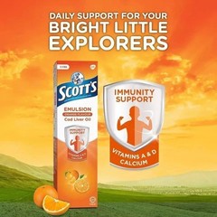 6 X 400ml Scott’s Emulsion Cod Liver Oil Orange Flavour Vitamin A & D FREE SHIP