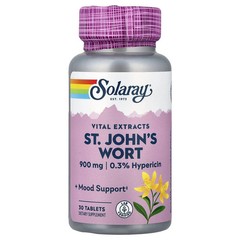 2 X Solaray, Vital Extracts, St. John’s Wort, 900 mg, 30 Tablets