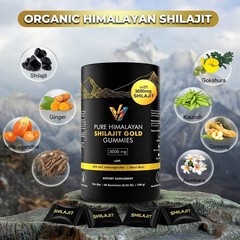 100% Pure Himalayan Shilajit Gold Gummies Organic, Extremely Potent 60ct