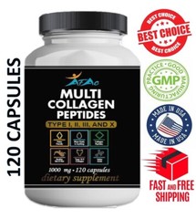 Collagen PEPTIDES Types I, II, III, V, X Colagen Anti aging support skin 120 CT