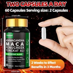 2 Pack Maca Root Capsules -Maca Root Ashwagandha Fenugreek Ginseng L-Arginine US