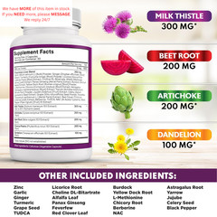 NEW AGE Milk Thistle NAC Chanca Piedra Beet Root 60 Count (Pack of 3)