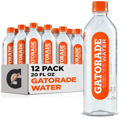Gatorade Water, Unflavored, Electrolyte Infused for Great Taste, Alkaline PH 7.5