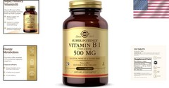 Gluten Free Vitamin B1 Thiamin 500 mg – Nourish Energy and Nerves – 100 Tablets