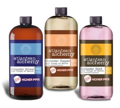 Colloidal Silver, Gold and Copper 60PPM Bundle (Three 36.5oz Bottles)