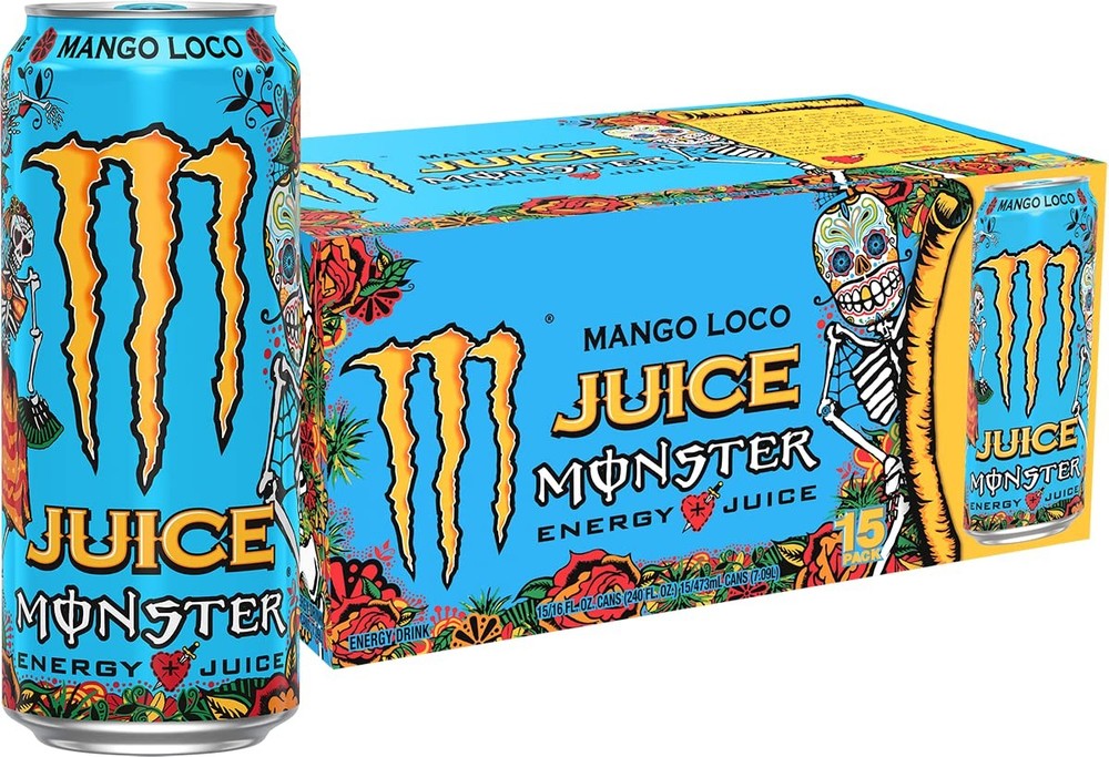Monster Energy Juice Monster Mango Loco, Energy + Juice, Energy Drink Pack of 15