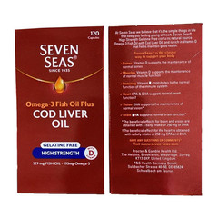 Seven Seas High Strength Cod Liver Oil 120 Capsules – Vitamin D & E Omega-3