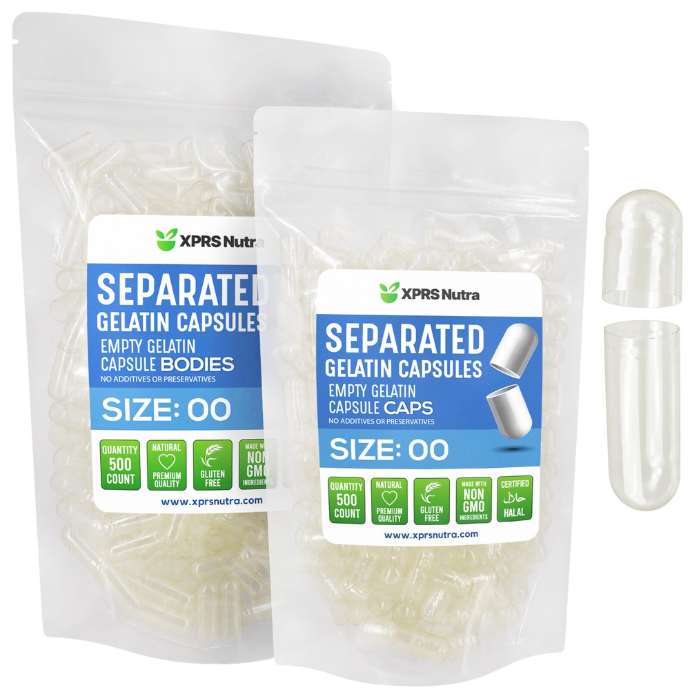 Capsules Express- Size 00 Separated Clear Empty Gelatin Capsules Gelcaps Pills