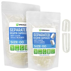 Capsules Express- Size 00 Separated Clear Empty Gelatin Capsules Gelcaps Pills